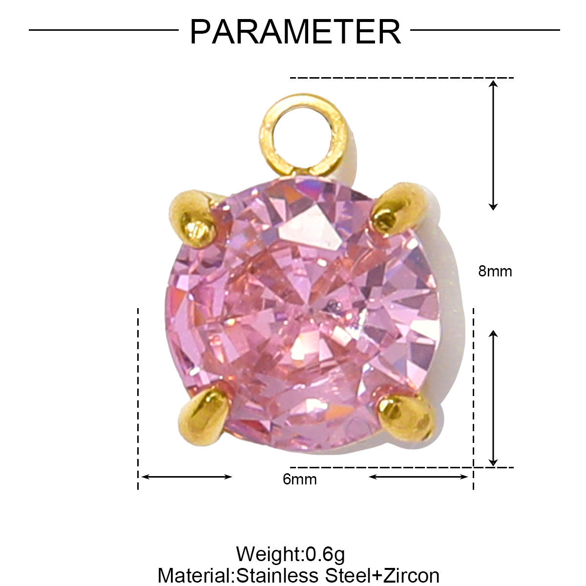 Moon Tennis Racket Eye Stainless Steel Charms