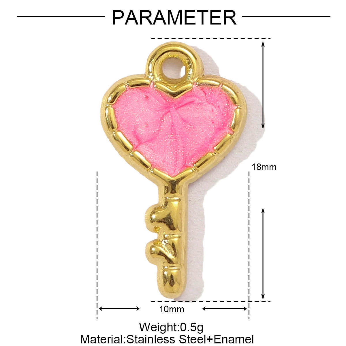 Heart Bow Key Star Moon Stainless Steel Charms