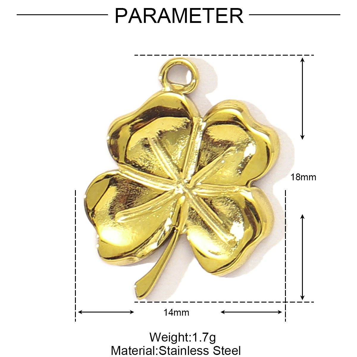 Heart Cherry Life Tree Flower Clover Stainless Steel Charms