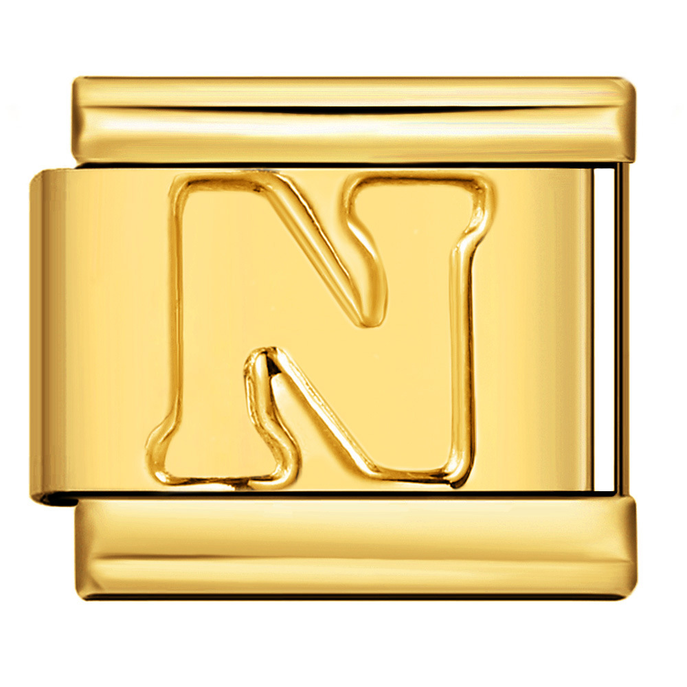 Gold Letter Italian Bracelet Stainless Steel DIY