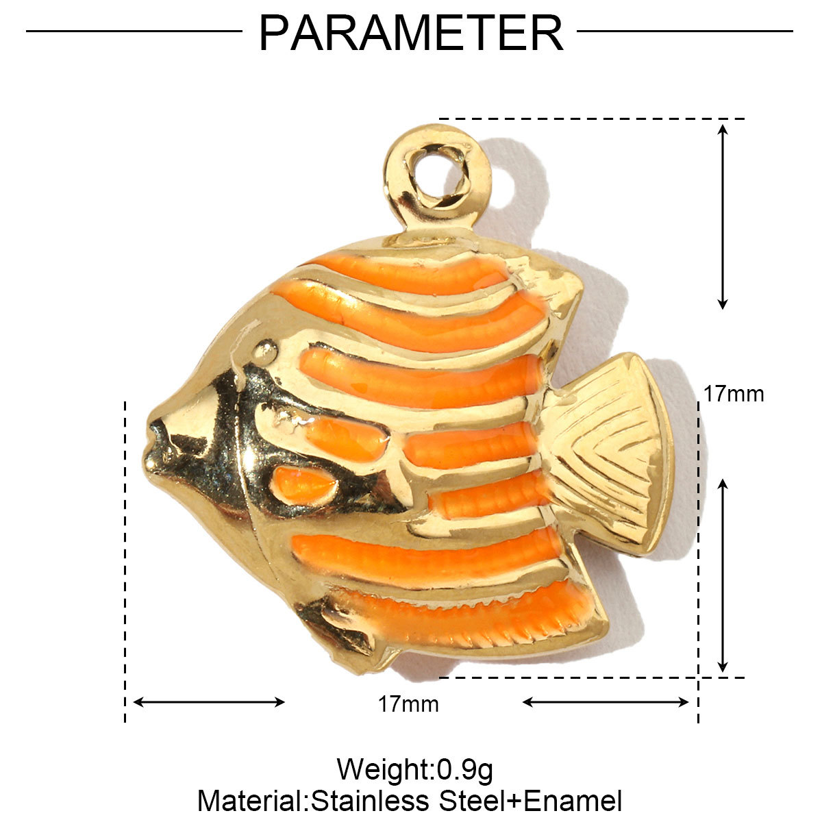 Enamel Puppy Kitten Giraffe Fish Stainless Steel Charms