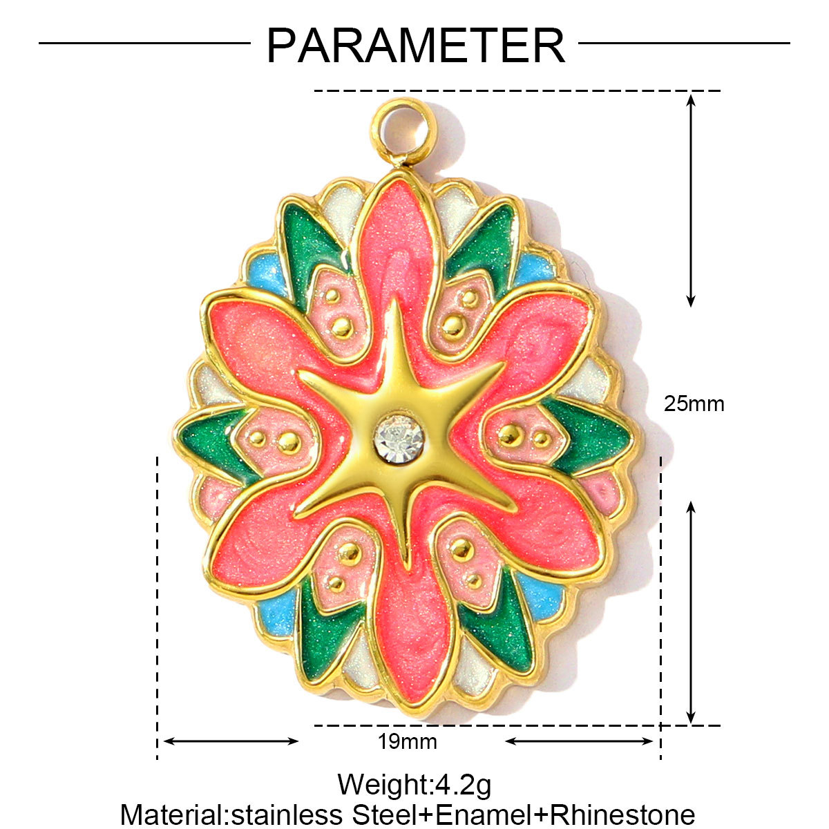 Four-leaf Clover Lotus Love Wings Stainless Steel Charms