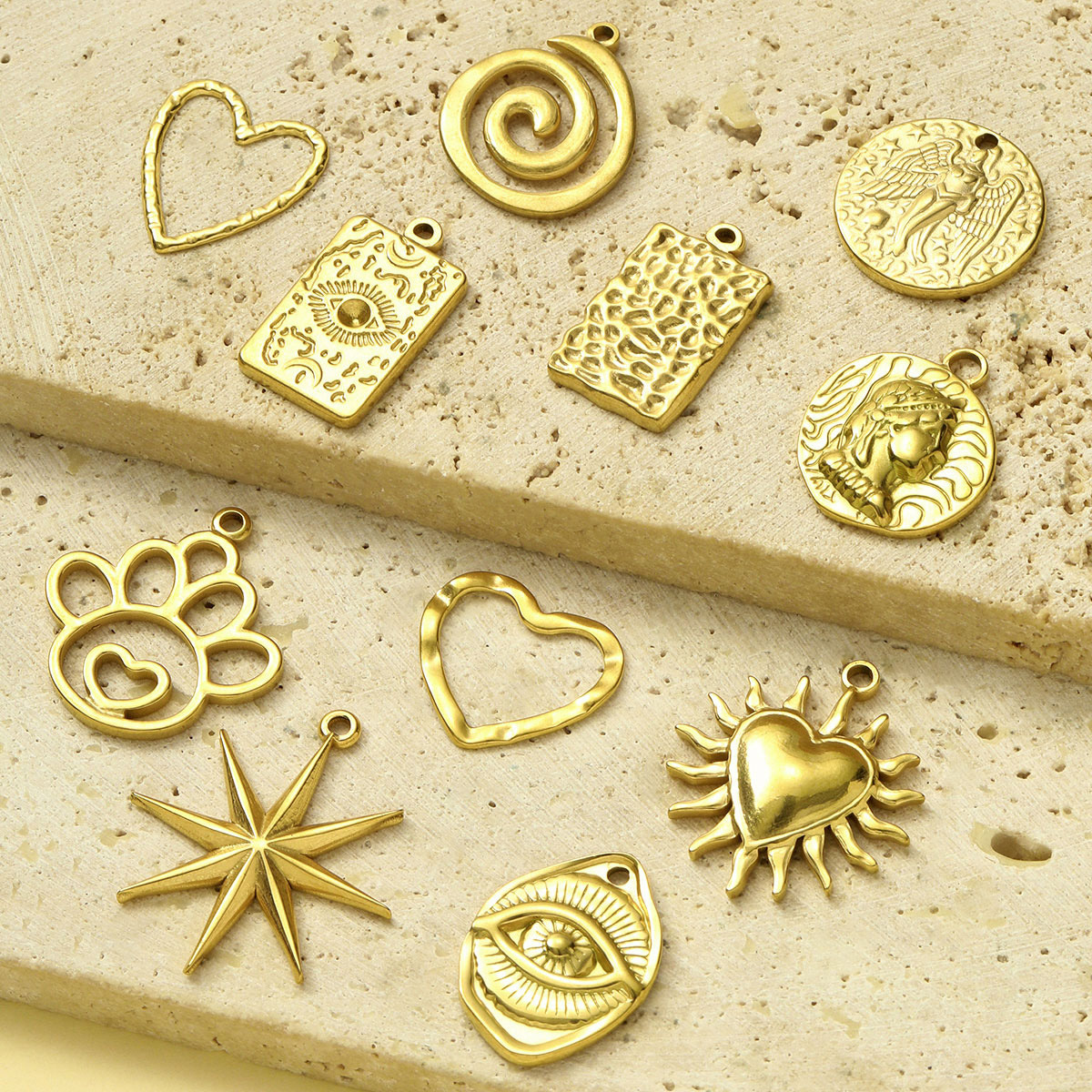 Eyes Eagle Dog Claw Stainless Steel Charms