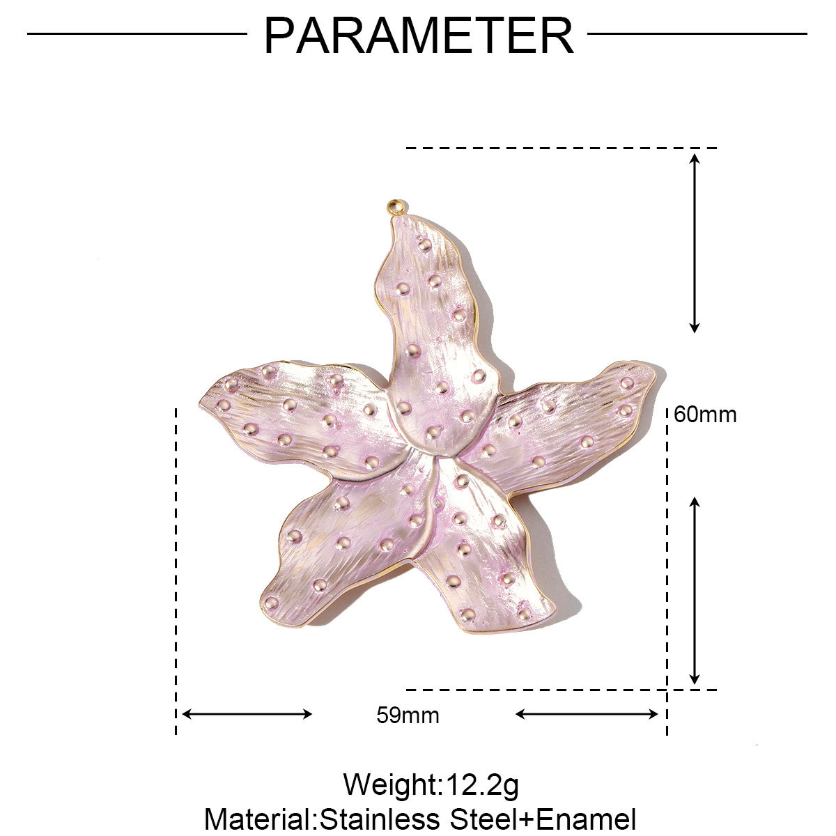 Enamel Flower Four-leaf Clover Stainless Steel Charms