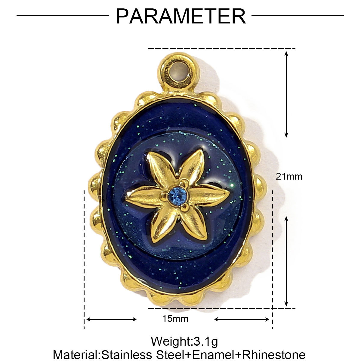 Enamel Sun Sunflower Tarot Stainless Steel Charms