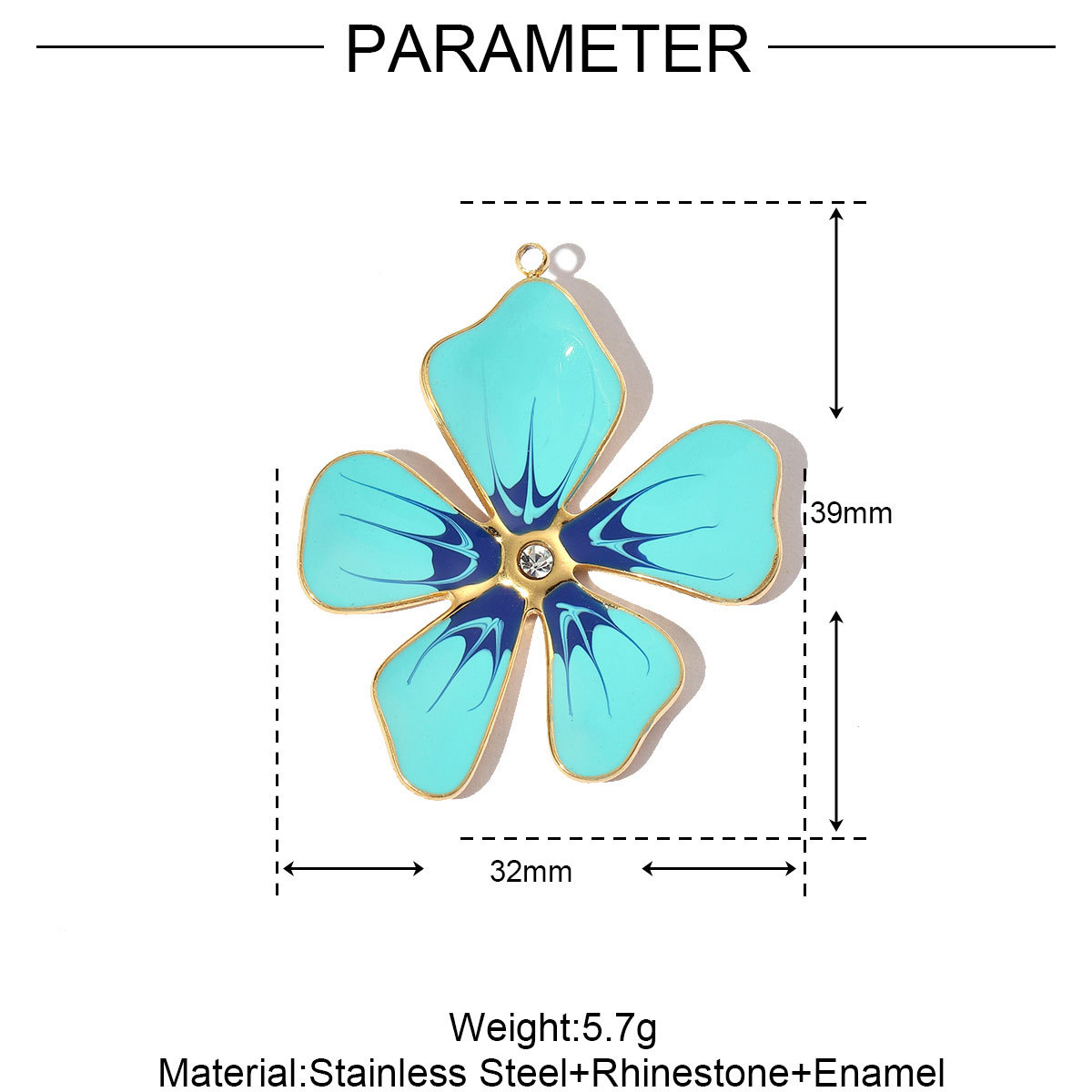 Enamel Flower Four-leaf Clover Stainless Steel Charms