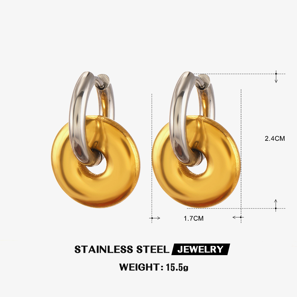 Stainless Steel Heart Hoop Earrings