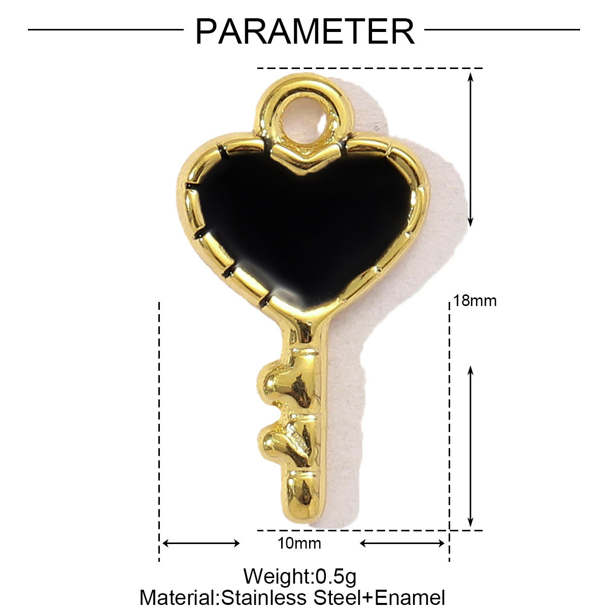 Heart Bow Key Star Moon Stainless Steel Charms