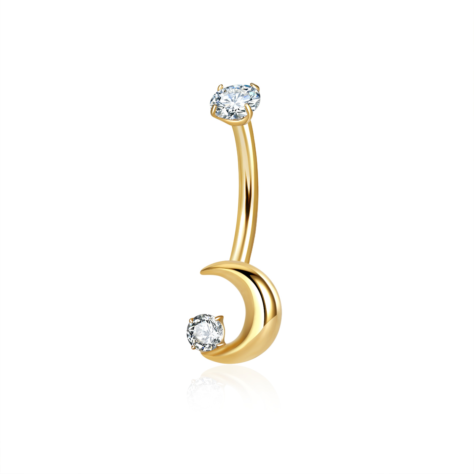 F136 Moon Round Zircon Belly Rings