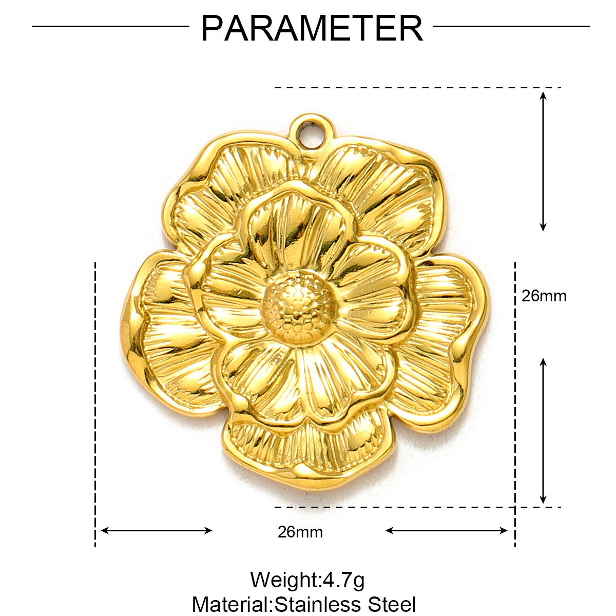 Ginkgo Leaf Daisy Sun Leaves Stainless Steel Charms