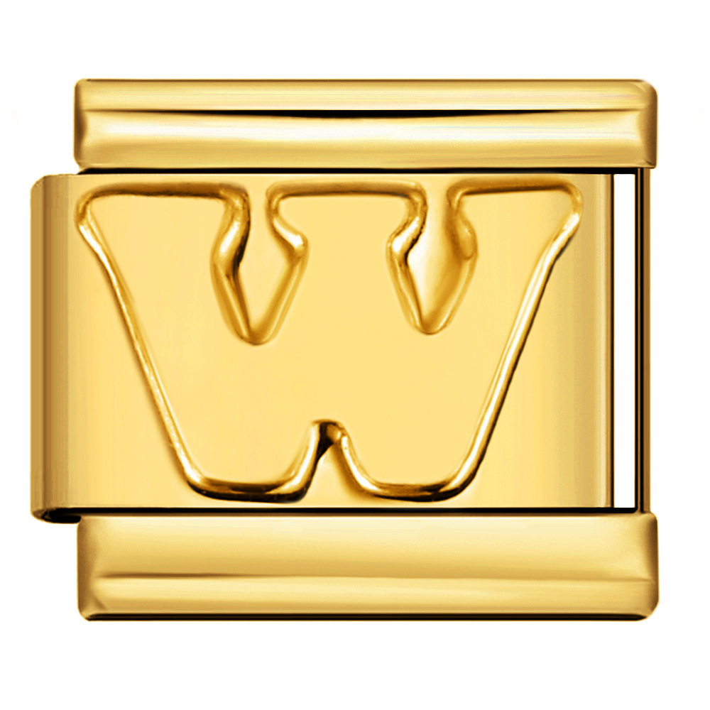 Gold Letter Italian Bracelet Stainless Steel DIY