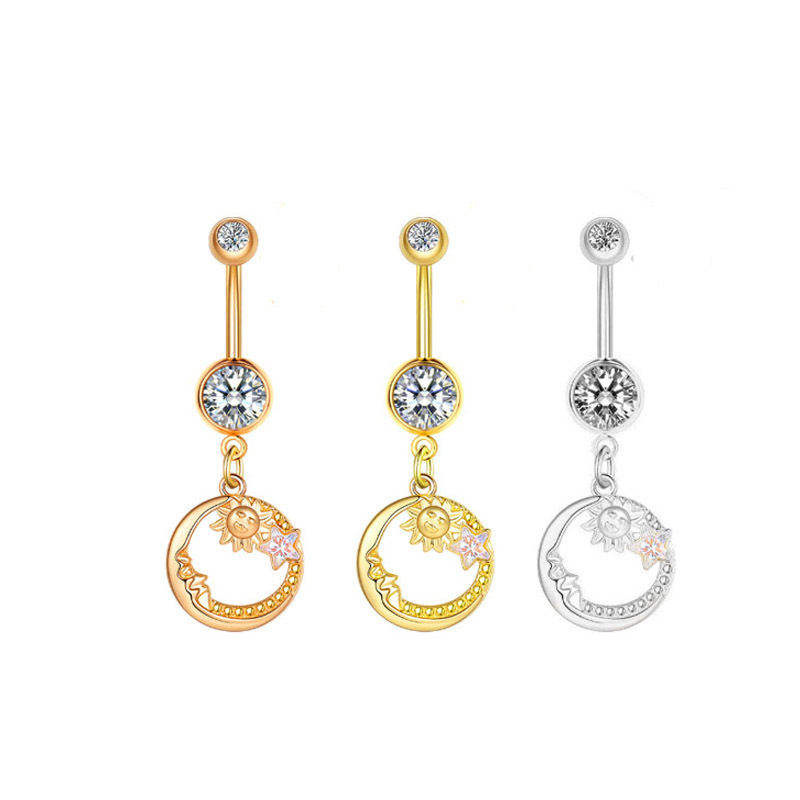 Planet Colorful Stars Moon Belly Piercing