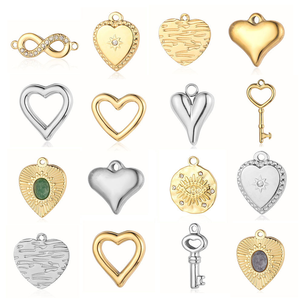 Heart Key Infinity Symbol Stainless Steel Charms