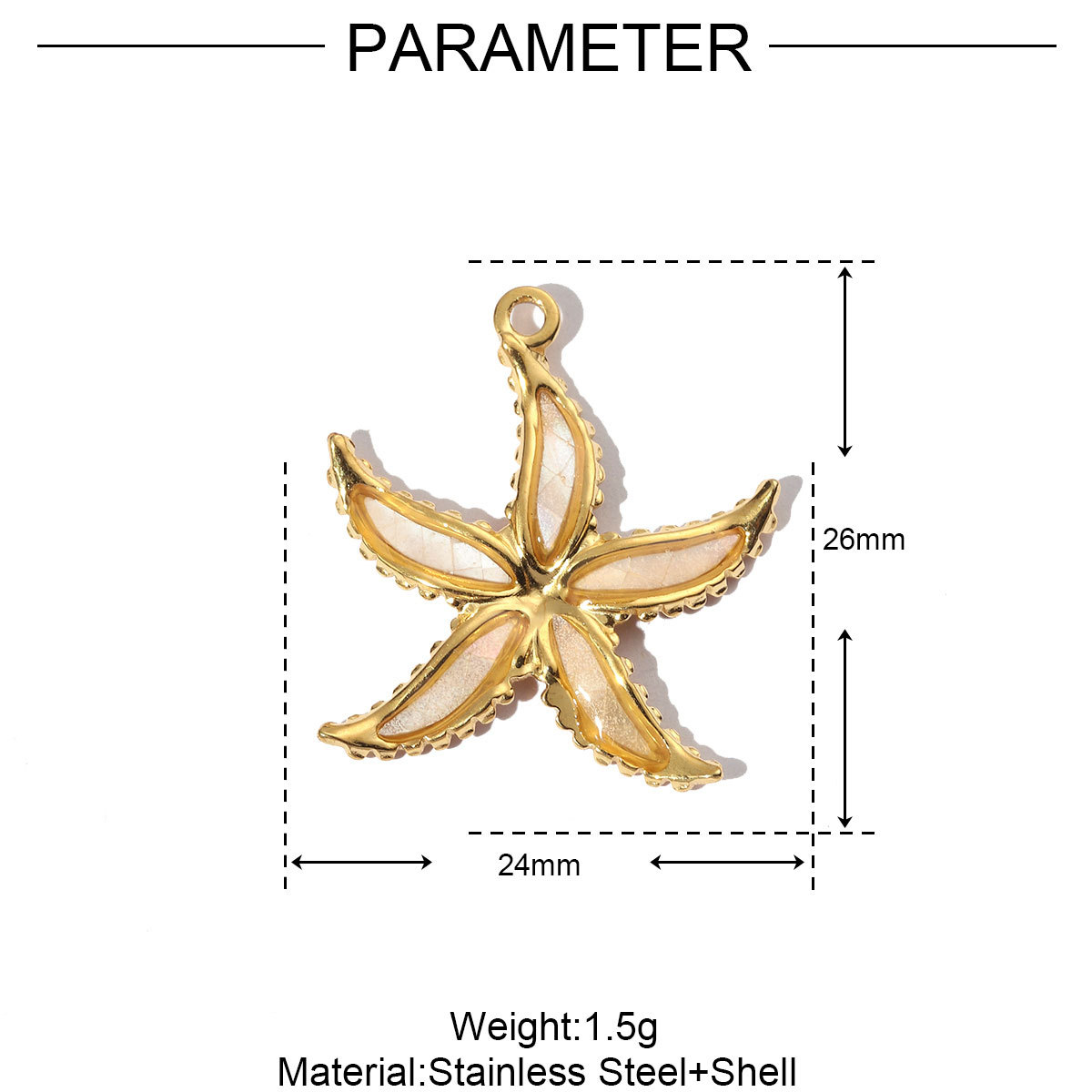 Shell Dragonfly Starfish Turtle Conch Stainless Steel Charms