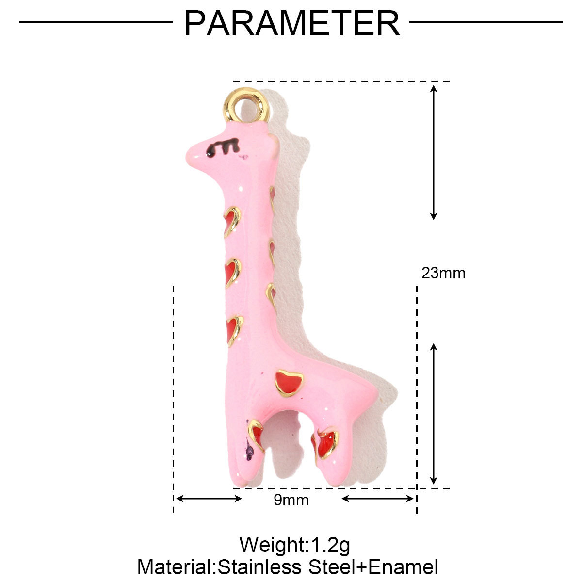 Enamel Puppy Kitten Giraffe Fish Stainless Steel Charms