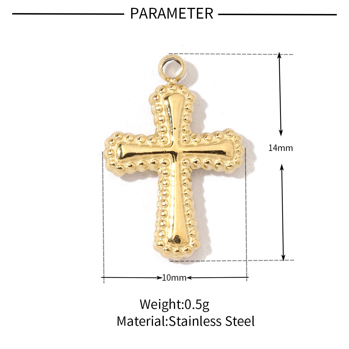 Cross Pig Nose Stainless Steel Charms