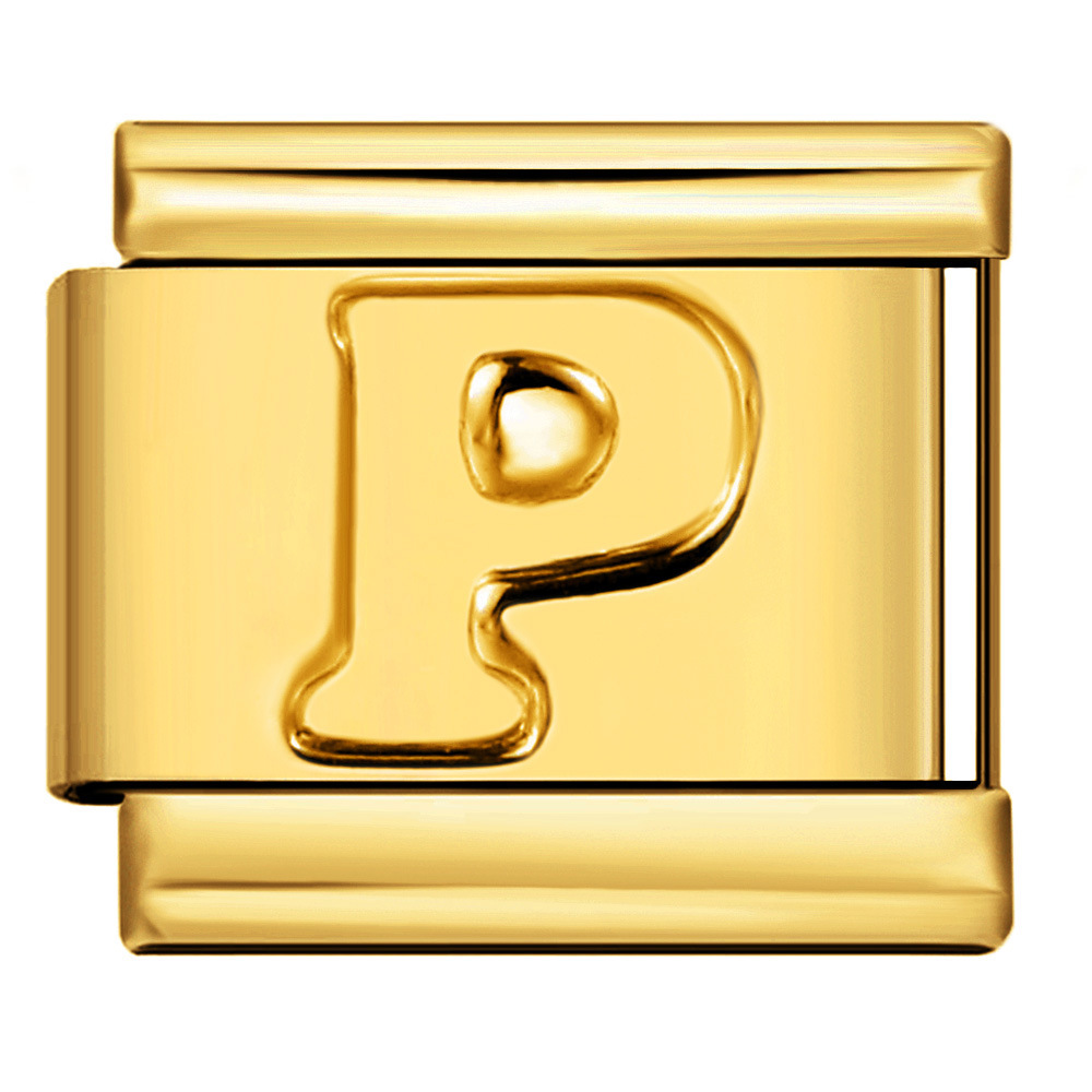 Gold Letter Italian Bracelet Stainless Steel DIY