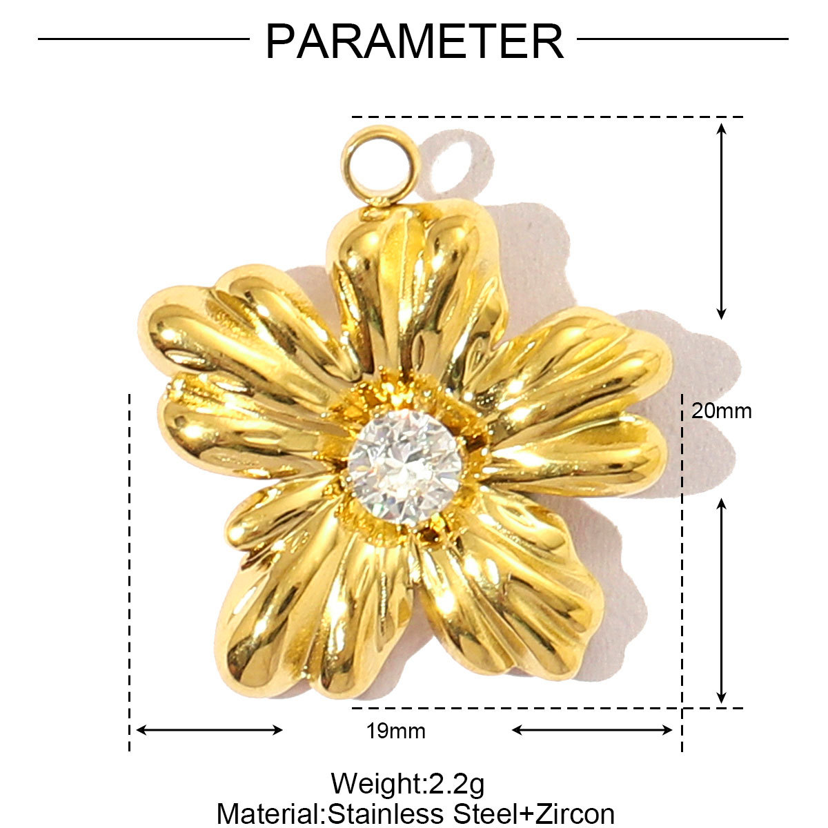 Pearl Flower Starfish Heart Stainless Steel Charms