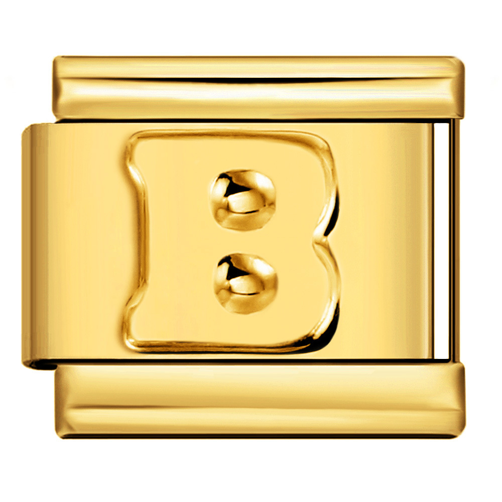 Gold Letter Italian Bracelet Stainless Steel DIY