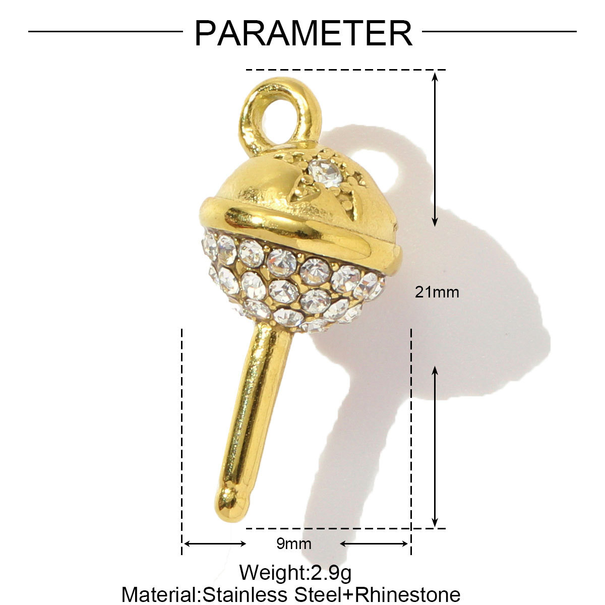 Enamel Violin Heart Candy Tower Stainless Steel Charms