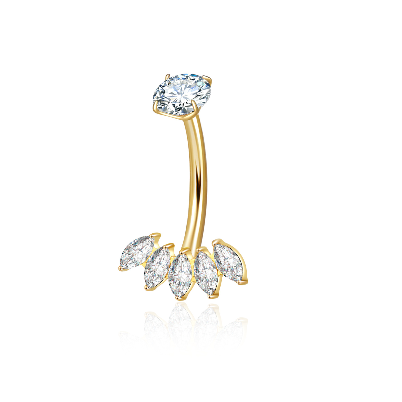 F136 Zircon Belly Ring