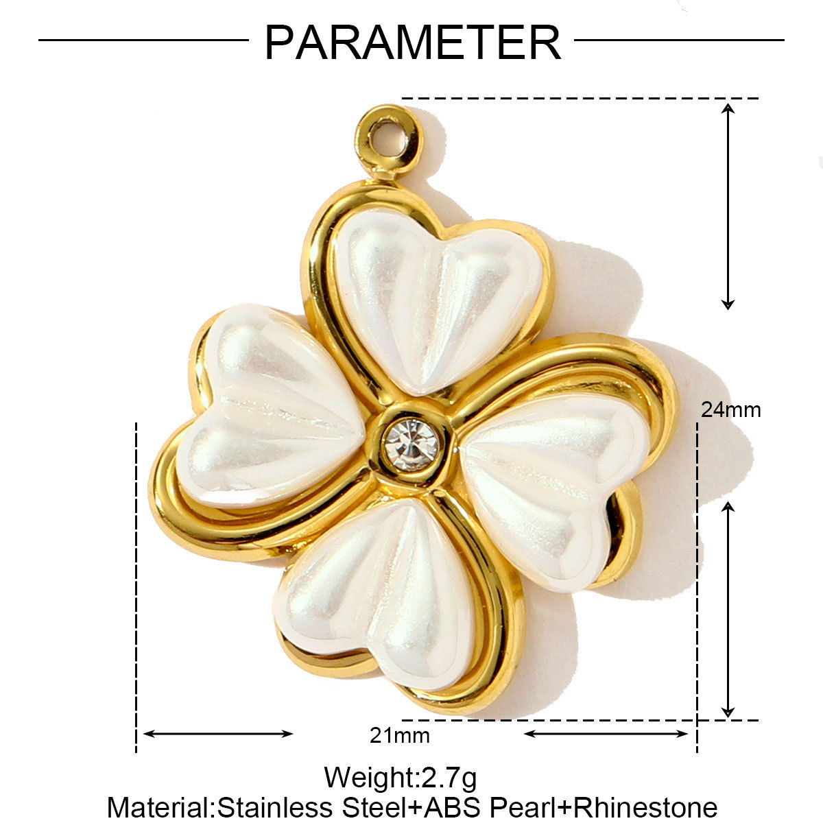 Love Four-leaf Clover Pentagram Stainless Steel Charms