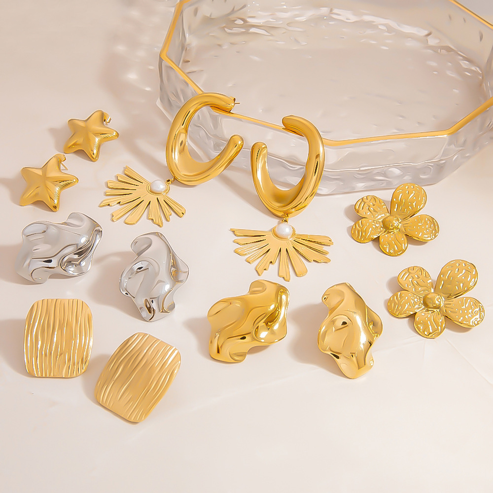 Flower Star Irregular Earrings