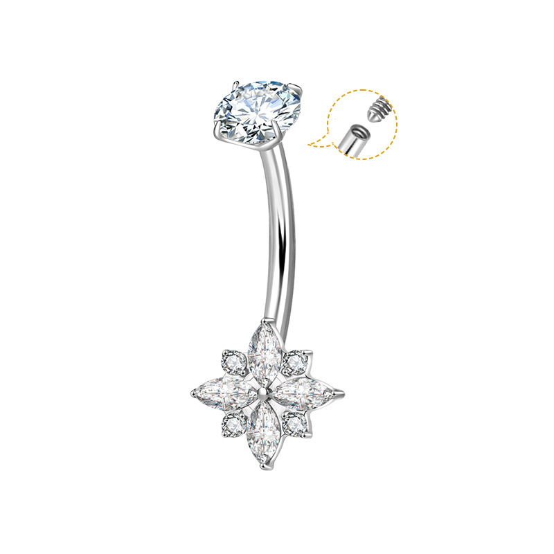 F136 Zircon Belly Ring