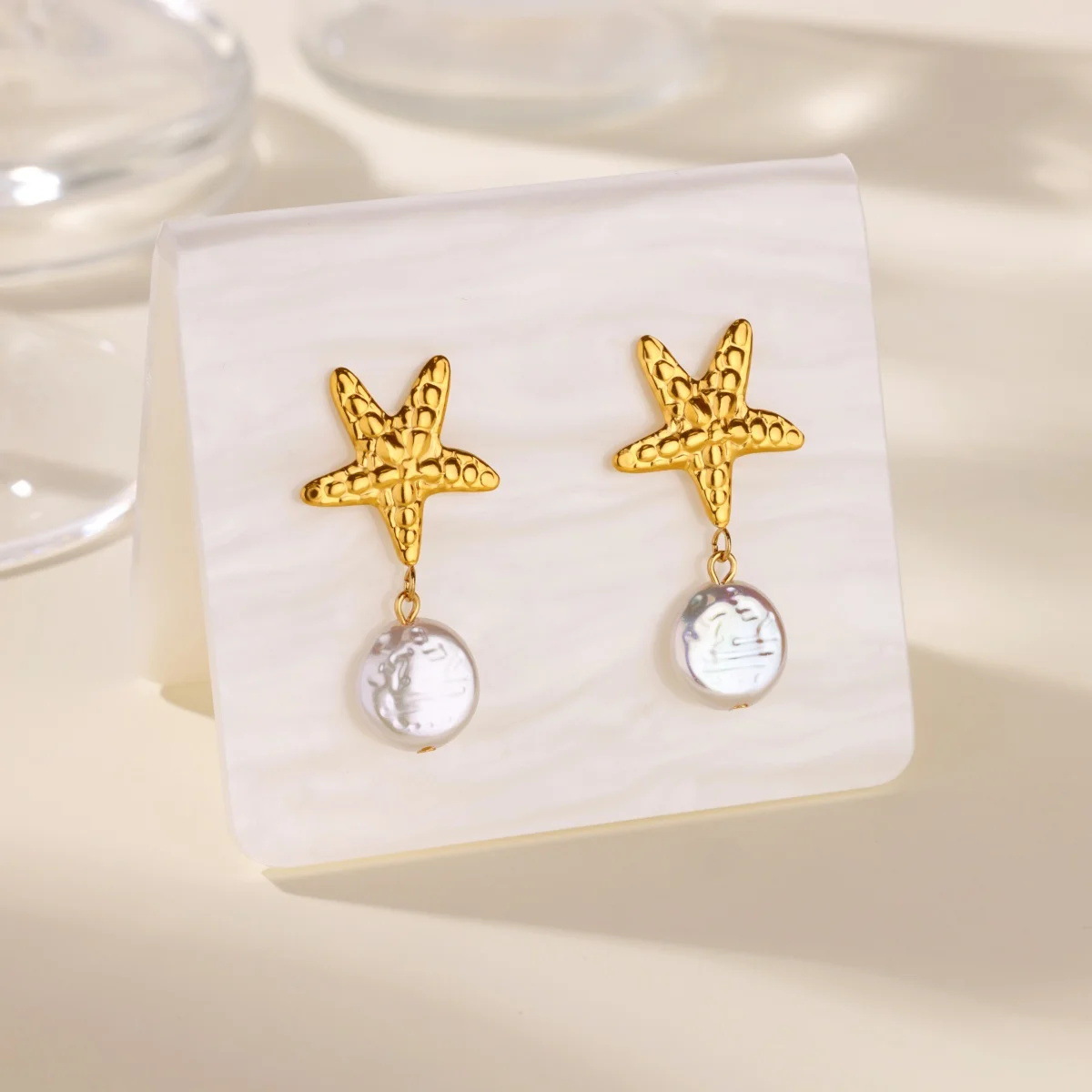 Pearl Shell Stud Earrings