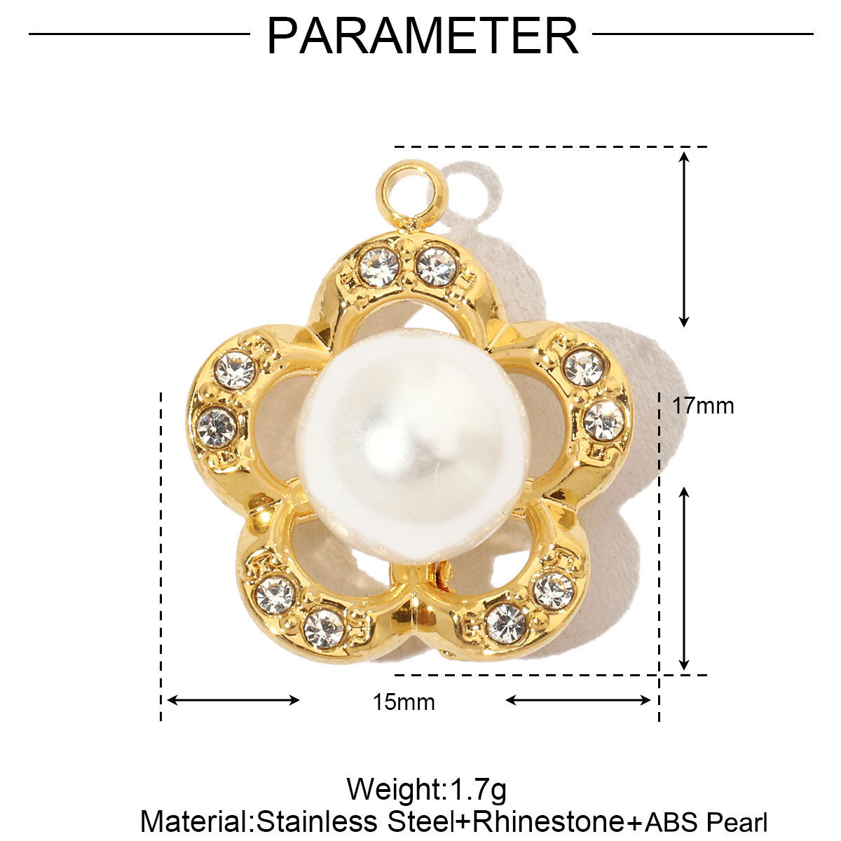 Pearl Flower Heart Coral Stainless Steel Charms