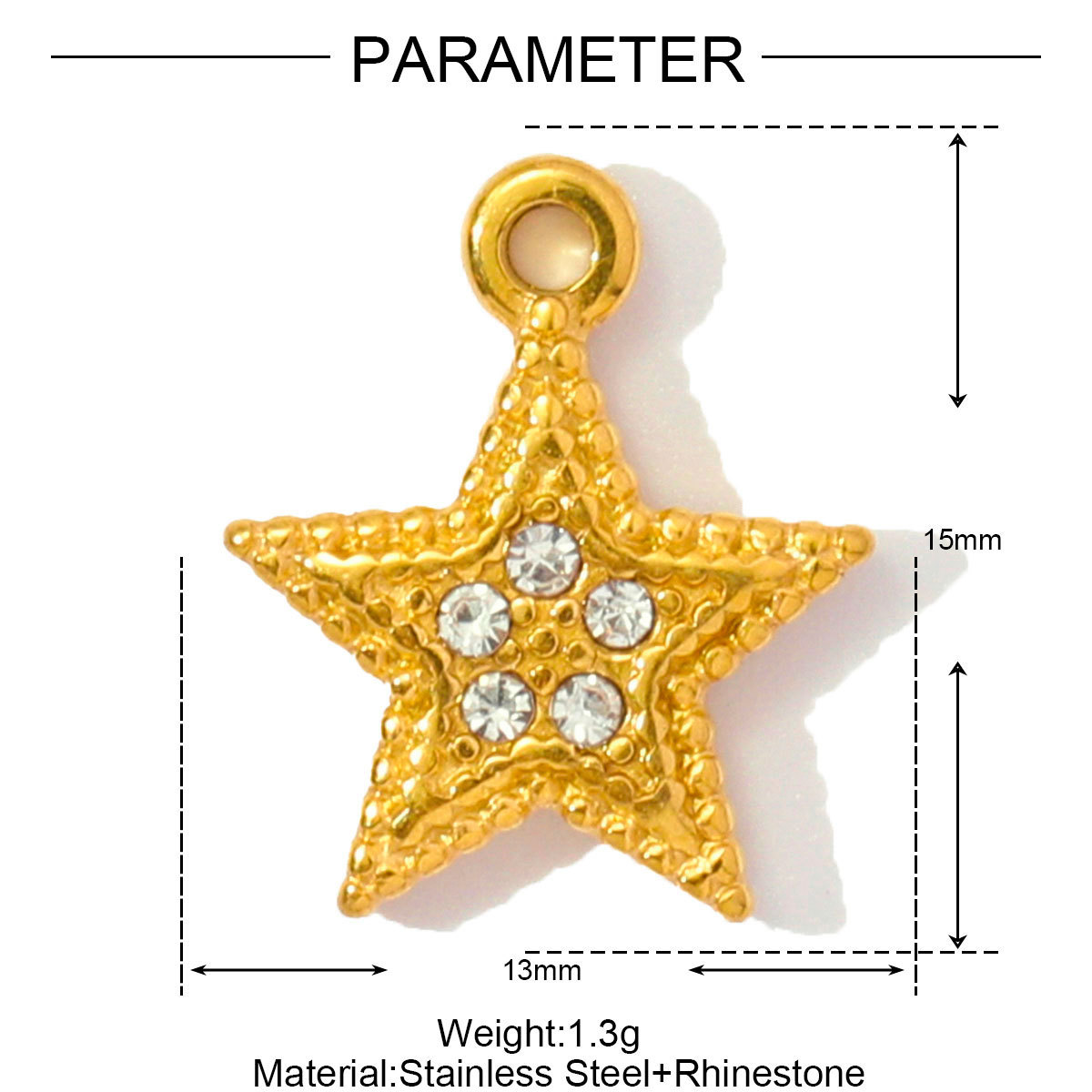 Enamel Love Flower Star Fishtail Stainless Steel Charms