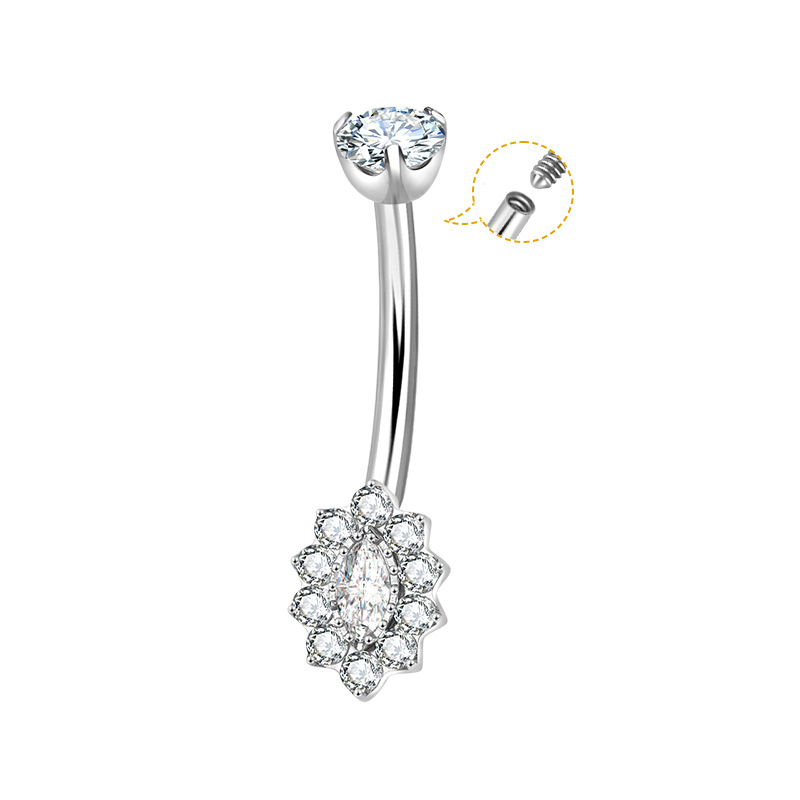F136 Moon Round Zircon Belly Rings