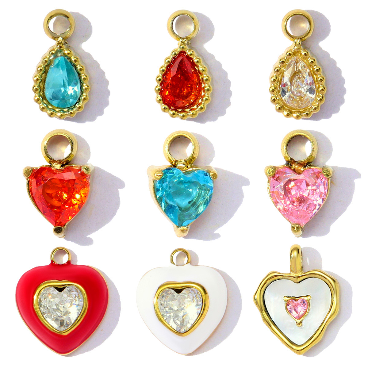 Love Water Drop Shell Stainless Steel Charms