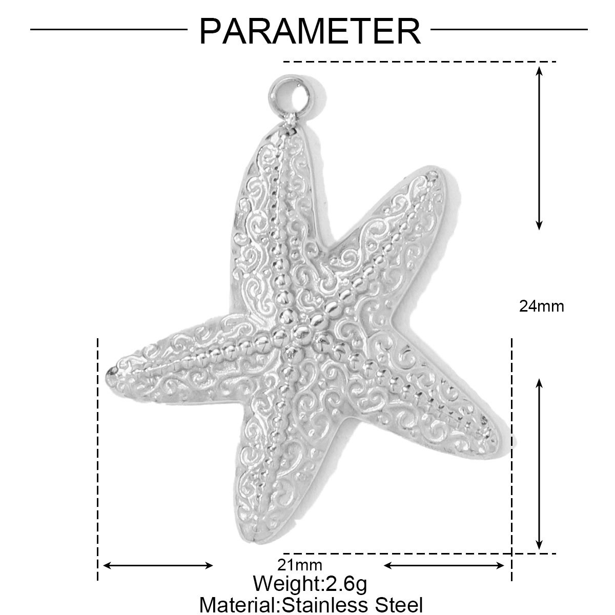Enamel Heart Fishbone Flower Starfish Swallow Stainless Steel Charms