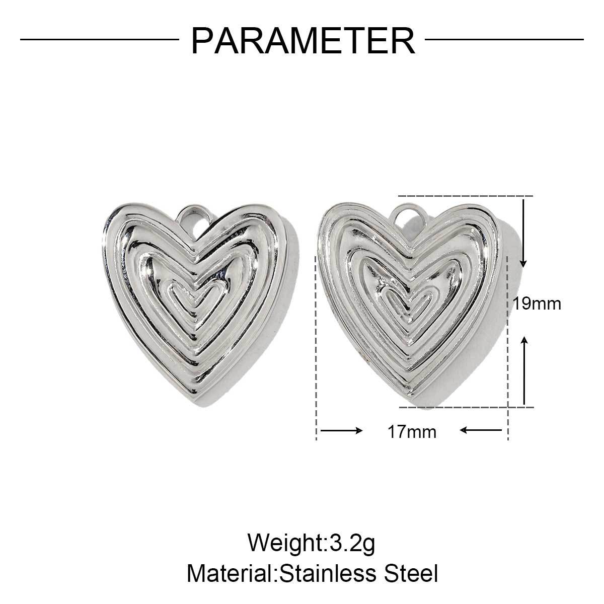 Metal Wind Heart Lock Clouds Stainless Steel Charms