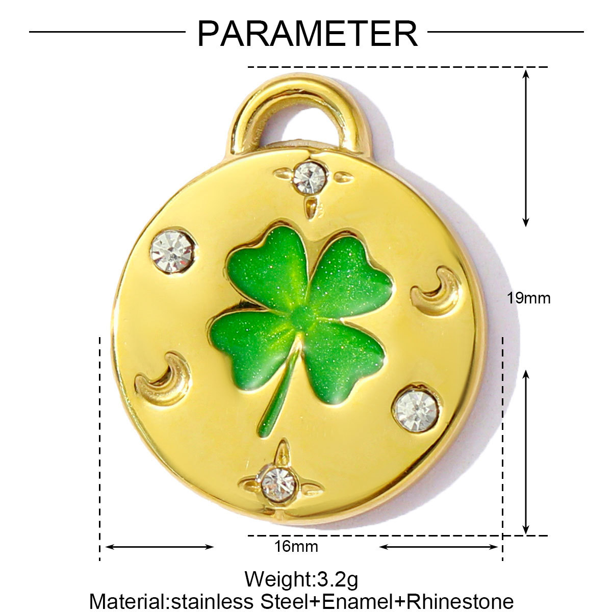 Four-leaf Clover Lotus Love Wings Stainless Steel Charms