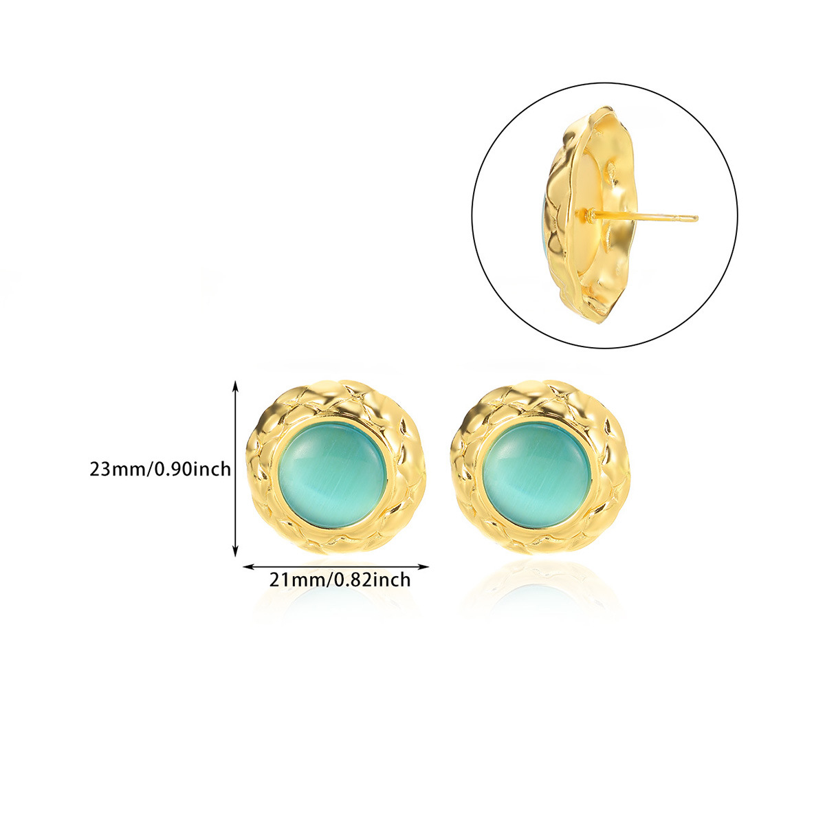 Natural Stone Stud Earrings