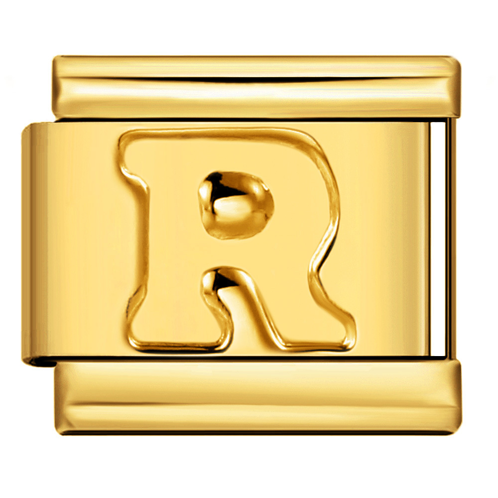 Gold Letter Italian Bracelet Stainless Steel DIY