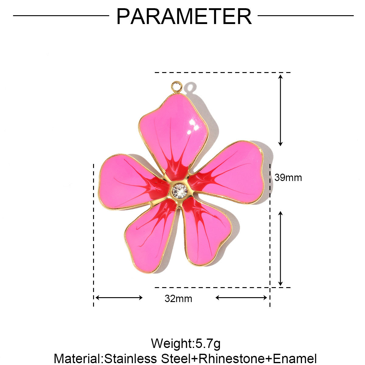 Enamel Flower Four-leaf Clover Stainless Steel Charms