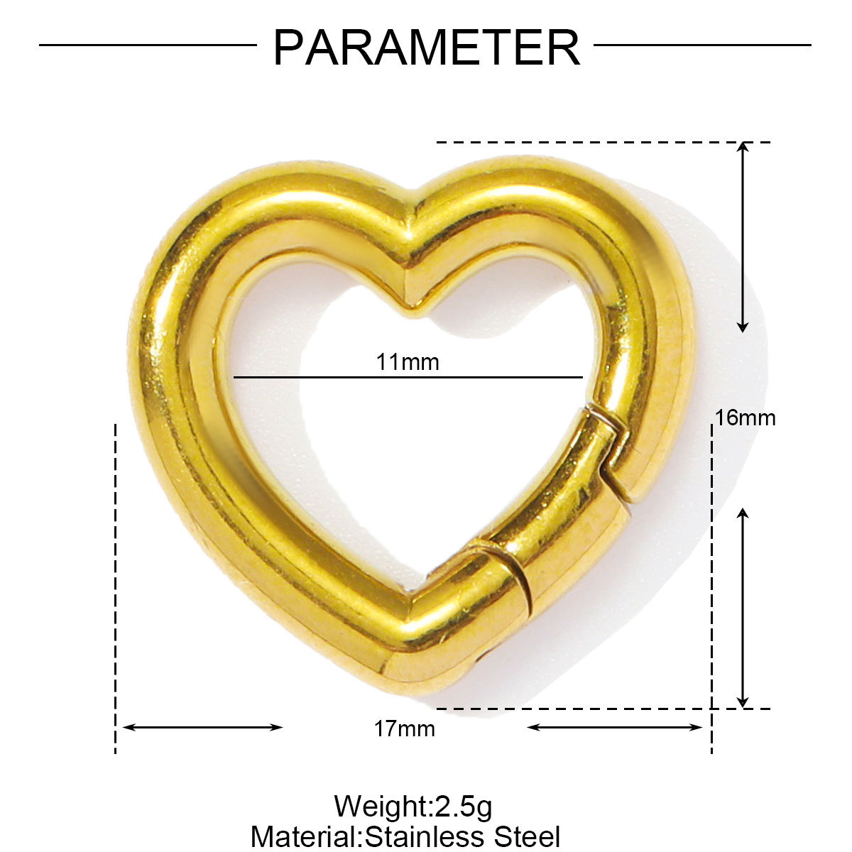 Round Love Stainless Steel Charms