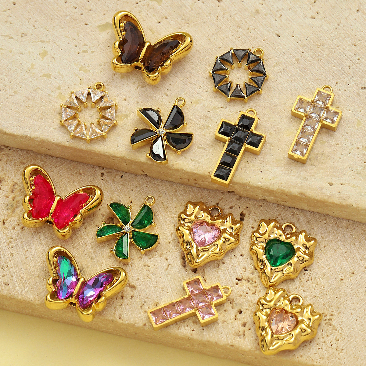 Heart Flower Butterfly Windmill Stainless Steel Charms