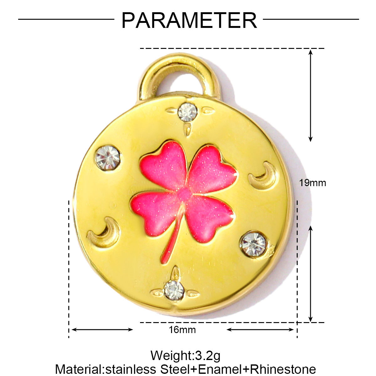 Four-leaf Clover Lotus Love Wings Stainless Steel Charms