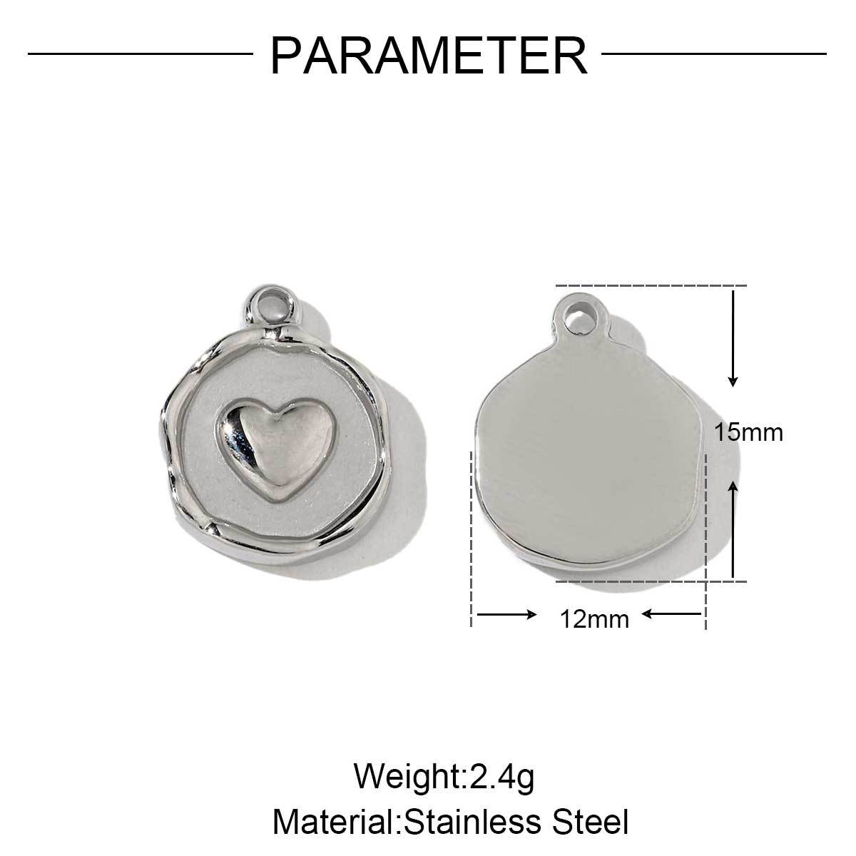 Metal Wind Heart Lock Clouds Stainless Steel Charms