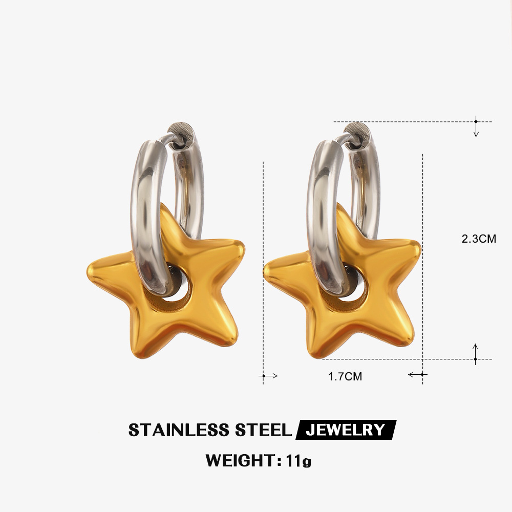 Stainless Steel Heart Hoop Earrings