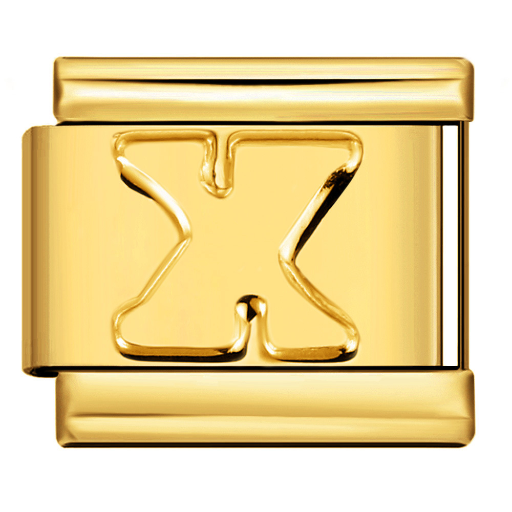 Gold Letter Italian Bracelet Stainless Steel DIY