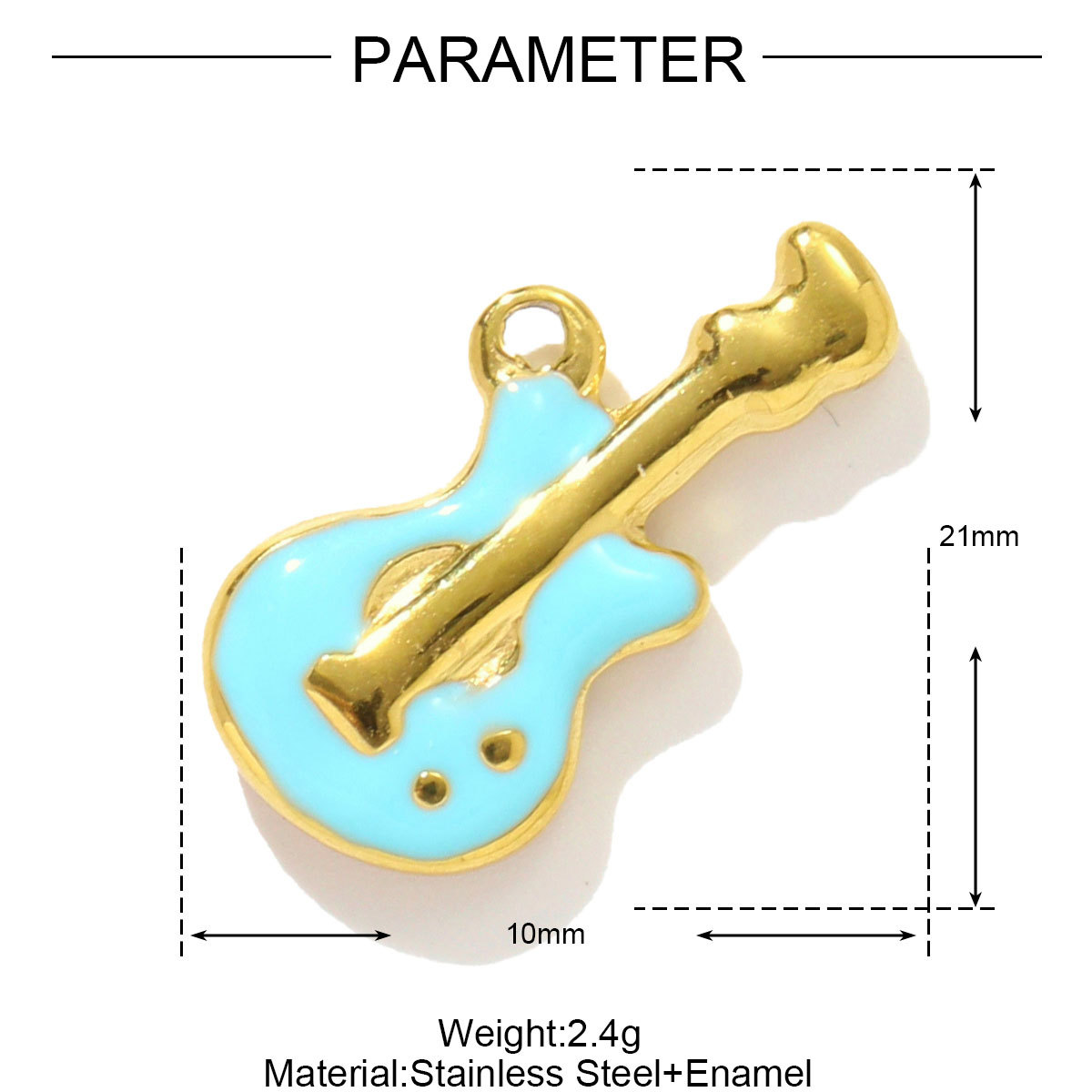 Enamel Violin Heart Candy Tower Stainless Steel Charms