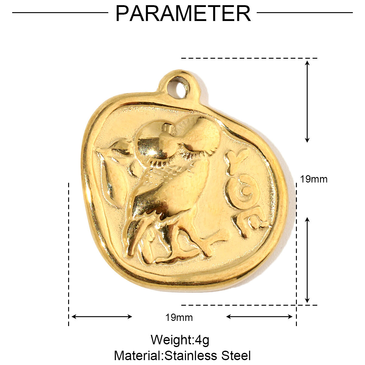 Geometric Heart Flower Stainless Steel Charms