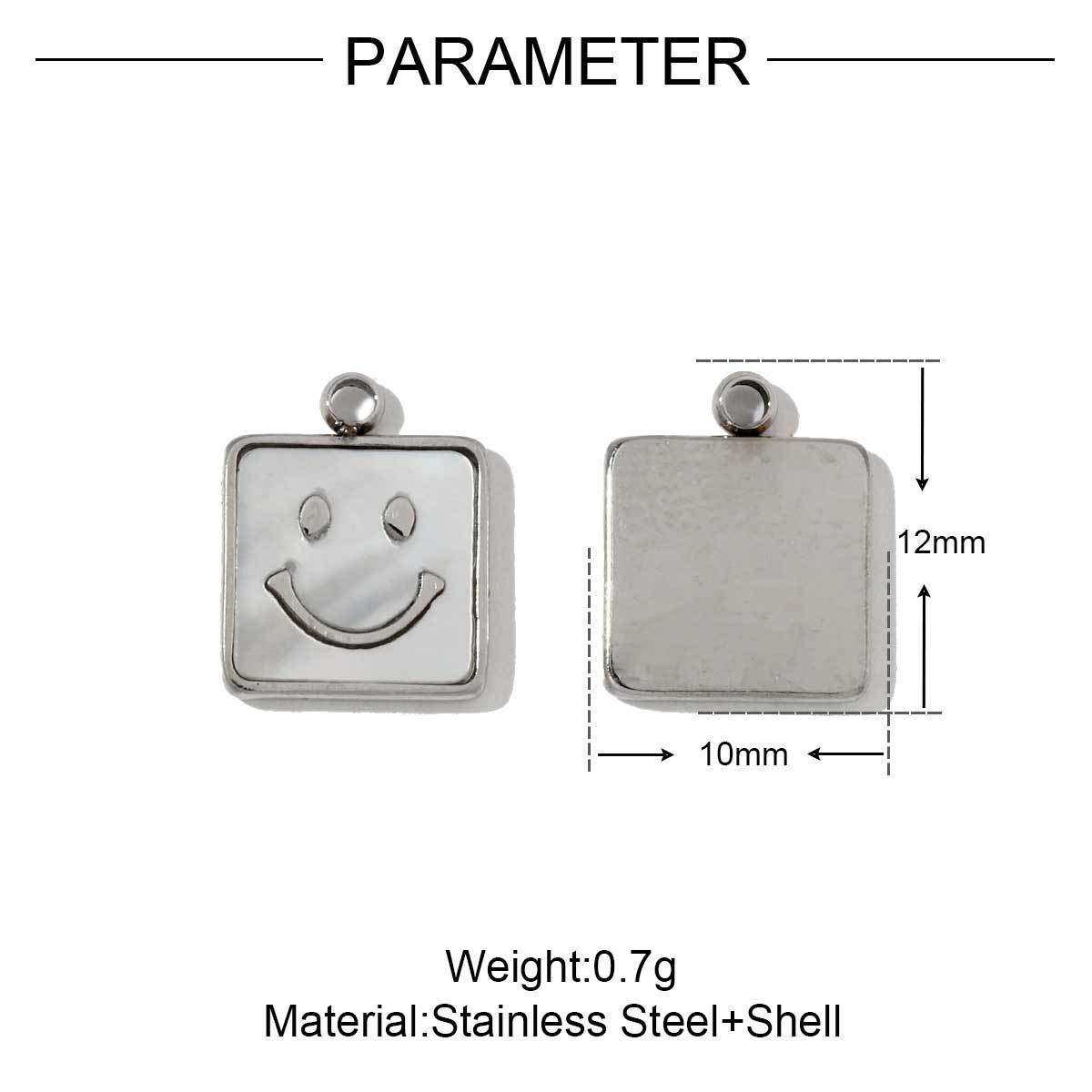 Clover Shell Smiley Life Tree Stainless Steel Charms