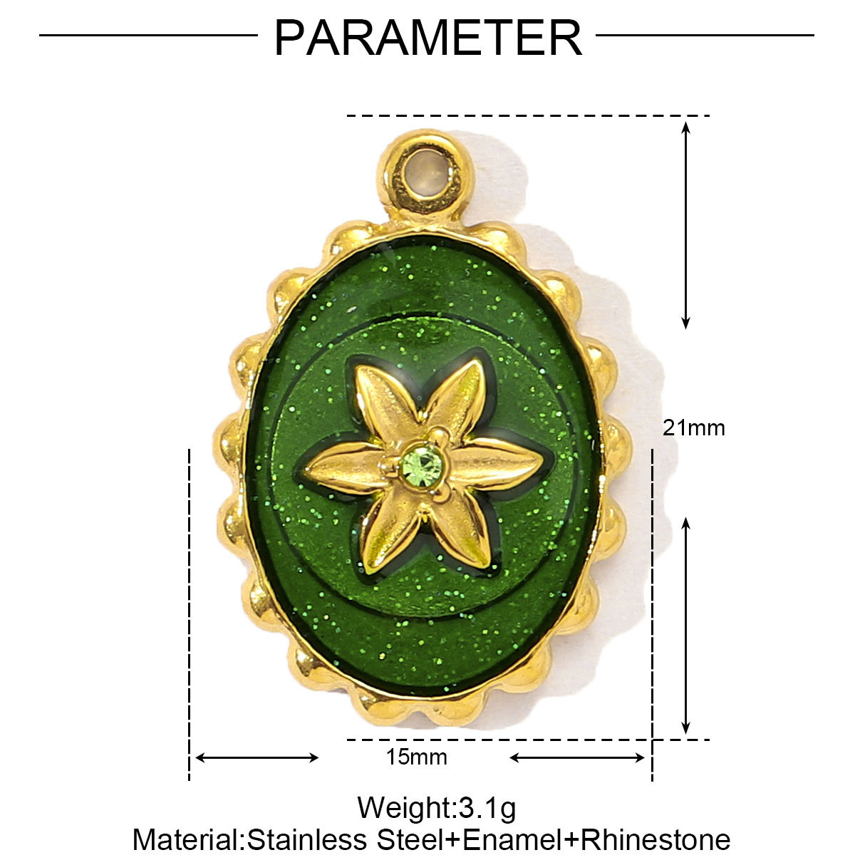 Enamel Sun Sunflower Tarot Stainless Steel Charms