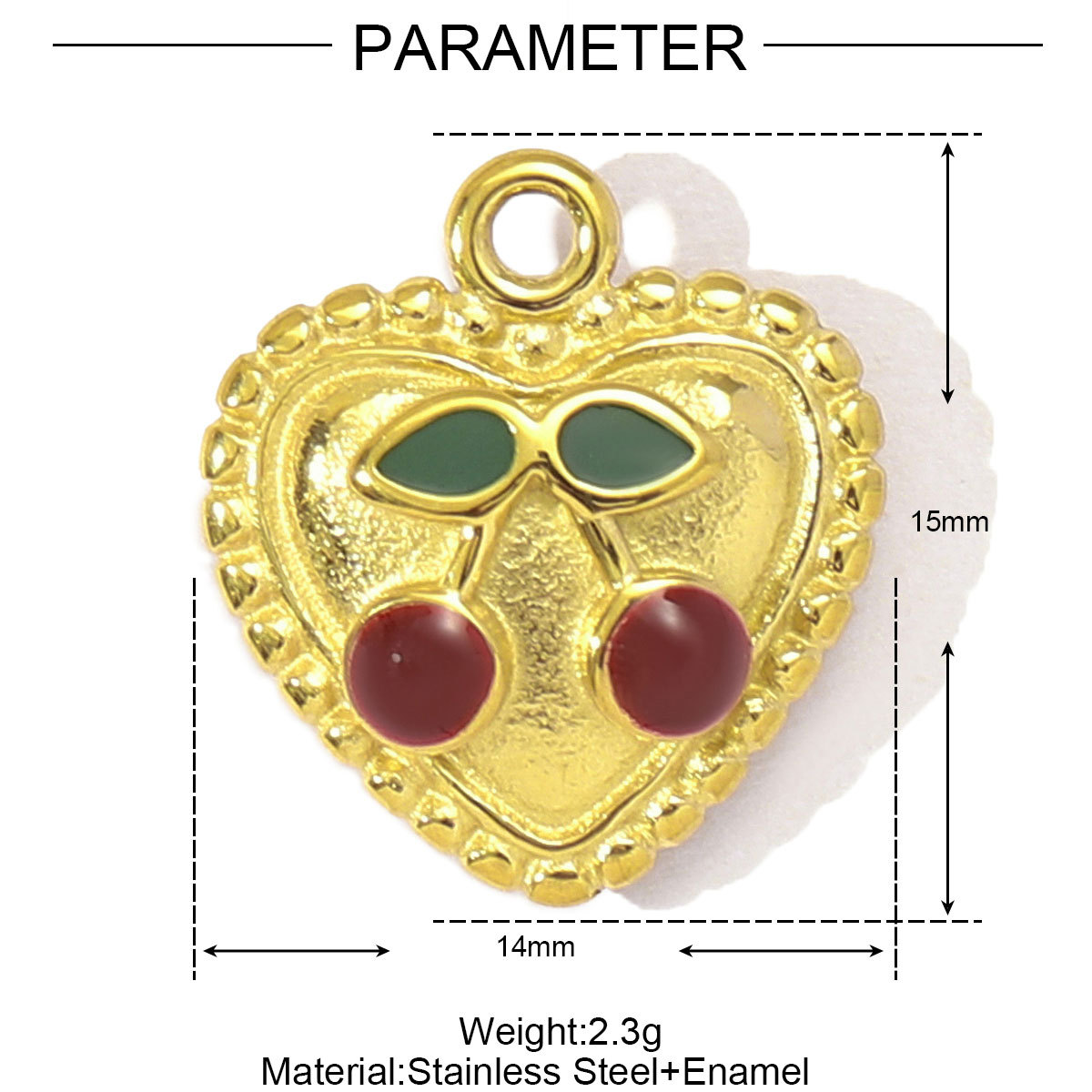 Heart Cherry Life Tree Flower Clover Stainless Steel Charms